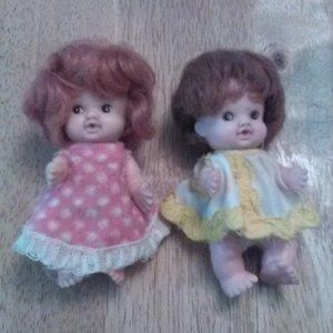 Vtg - 2 Baby Peewee Dolls